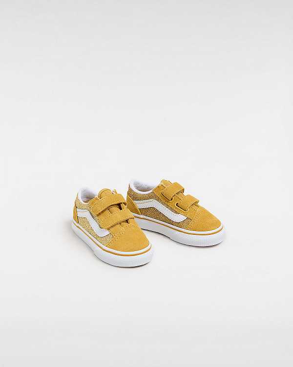 Gold Kids' Vans Old Skool Glitter (1-4 Years) Sneakers Australia | VN3642850