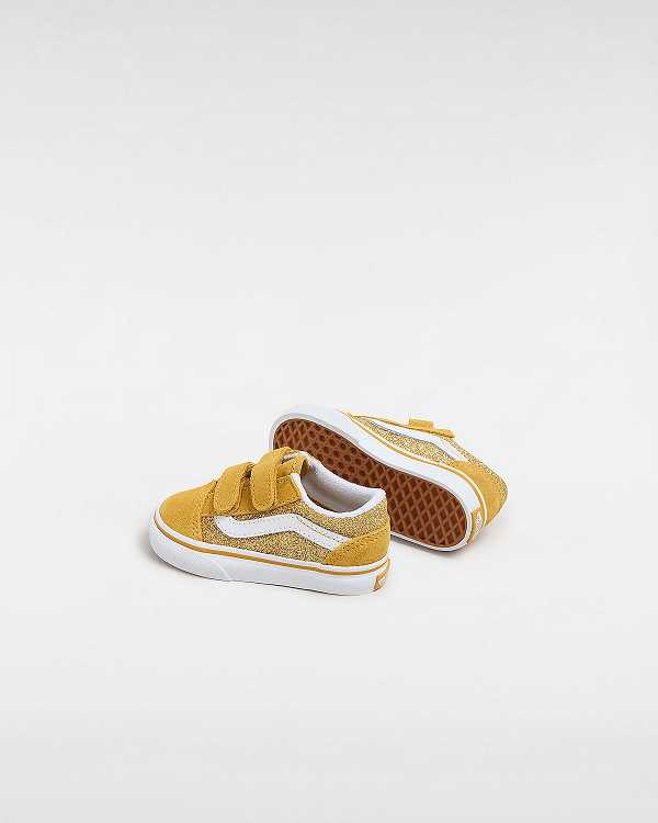 Gold Kids' Vans Old Skool Glitter (1-4 Years) Sneakers Australia | VN3642850