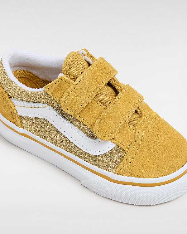 Gold Kids' Vans Old Skool Glitter (1-4 Years) Sneakers Australia | VN3642850