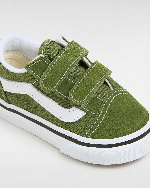 Green Kids' Vans Old Skool Hook And Loop (1-4 Years) Sneakers Australia | VN8135609