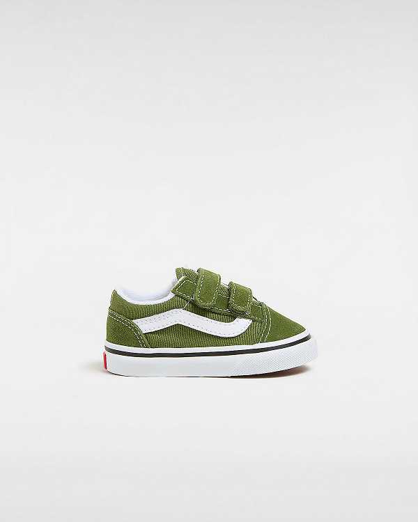 Green Kids\' Vans Old Skool Hook And Loop (1-4 Years) Sneakers Australia | VN8135609