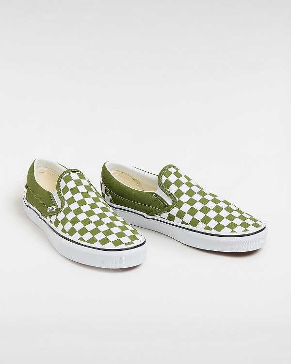 Green Men Vans Classic Checkerboard Slip On Shoes Australia | VN4389072