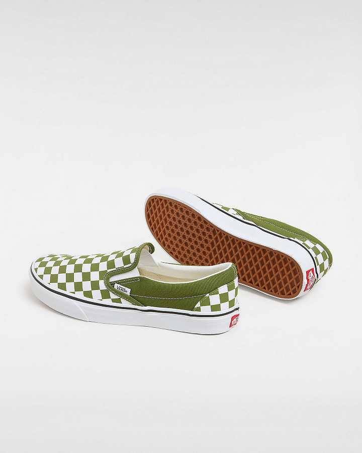 Green Men Vans Classic Checkerboard Slip On Shoes Australia | VN4389072