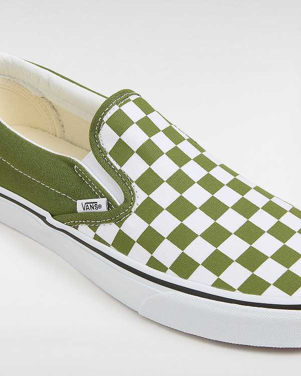 Green Men Vans Classic Checkerboard Slip On Shoes Australia | VN4389072