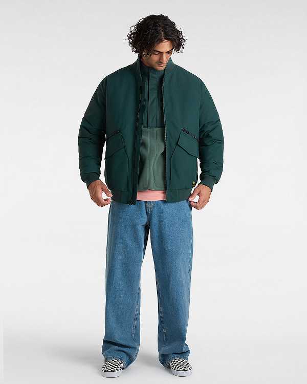 Green Men Vans Clifton Down Bomber Jackets Australia | VN4589073