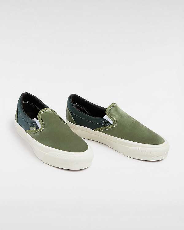 Green Men Vans Premium 98 Satin Slip On Shoes Australia | VN5619482