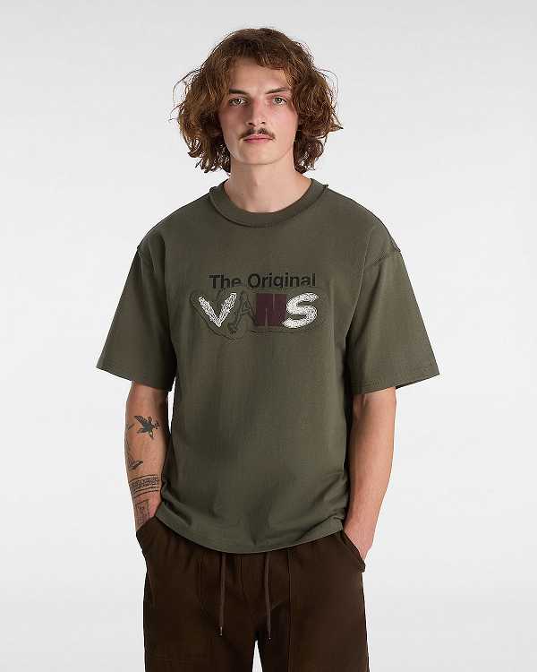 Green Men Vans Premium Clash Short Sleeve T Shirts Australia | VN5728316