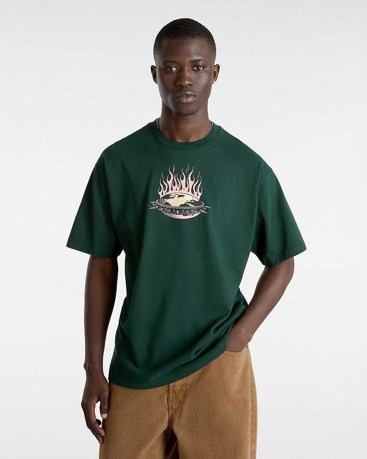 Green Men Vans Skate Global Dominance T Shirts Australia | VN8607451