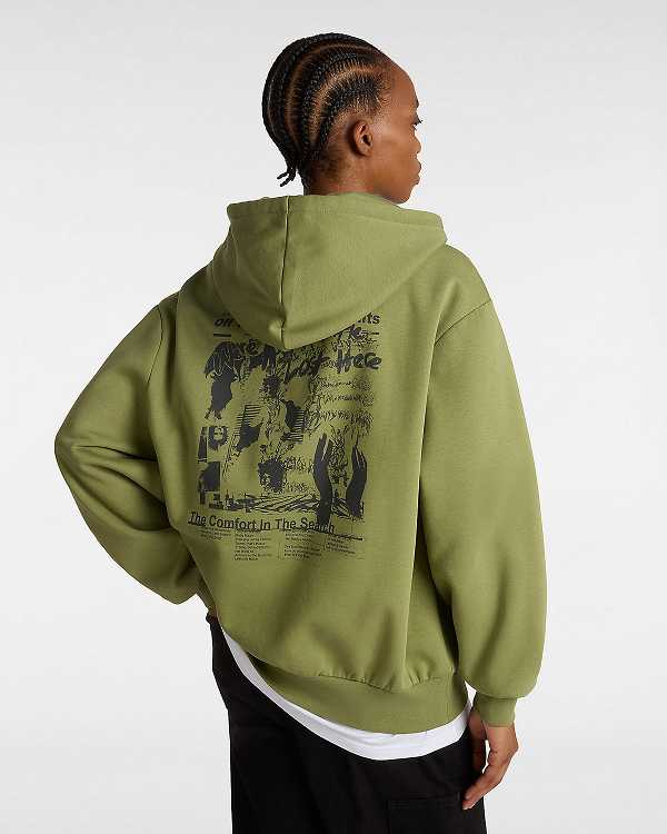 Green Women Vans Firemade Bloussant Hoodie Australia | VN4962853