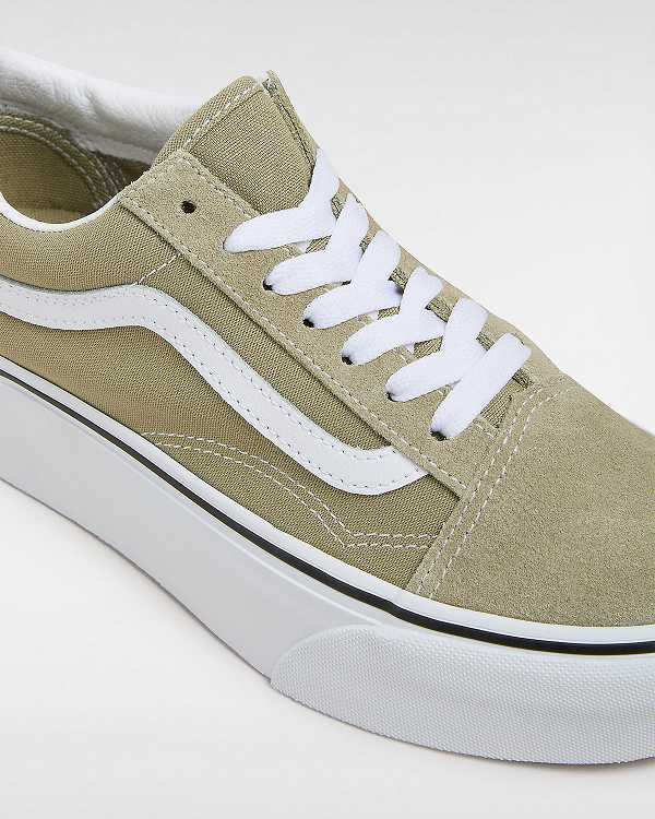 Green Women Vans Old Skool Platform Shoes Australia | VN7438912