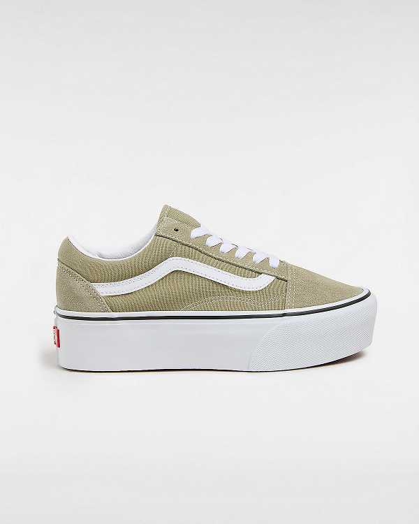 Green Women Vans Old Skool Platform Shoes Australia | VN7438912