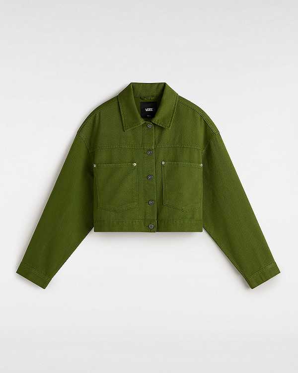 Green Women Vans Raynes Crop Trucker Jacket Australia | VN2759436