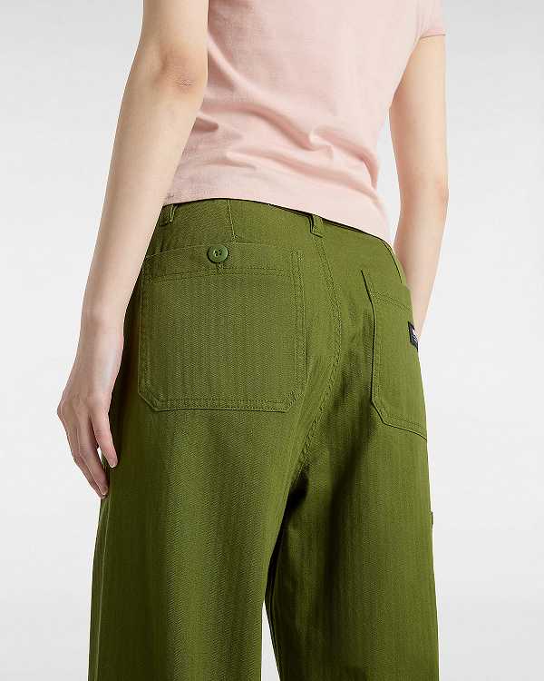 Green Women Vans Union Relaxed Carpenter Pants Australia | VN3487152