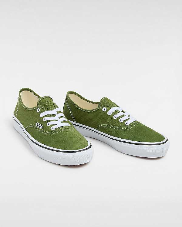 Green / White Men Vans Authentic Skate Shoes Australia | VN5304796