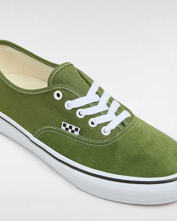 Green / White Men Vans Authentic Skate Shoes Australia | VN5304796