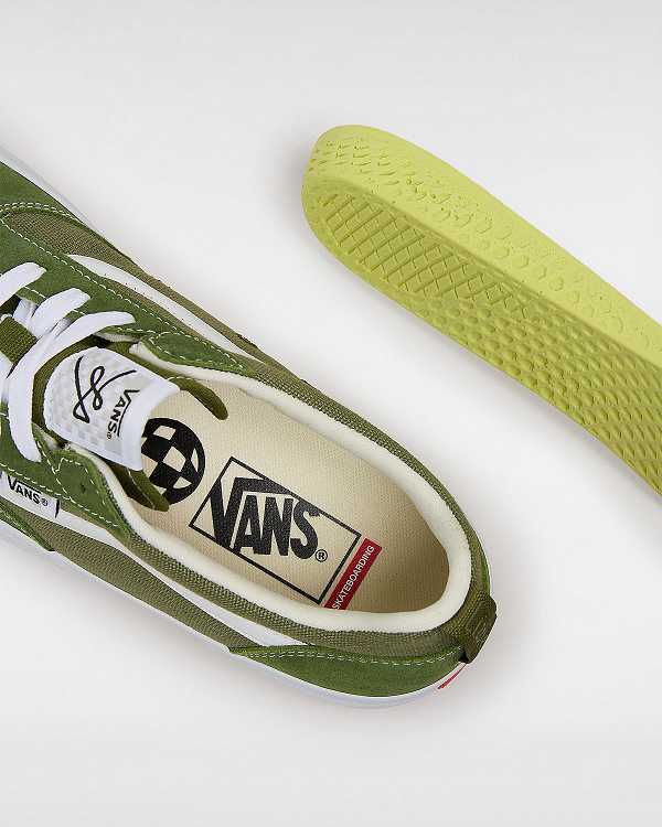 Green / White Men Vans Lizzie Low Skate Shoes Australia | VN7089453