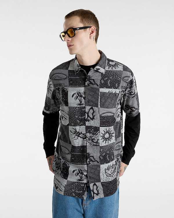 Grey Men Vans Camp Classic Collar Shirts Australia | VN9075123