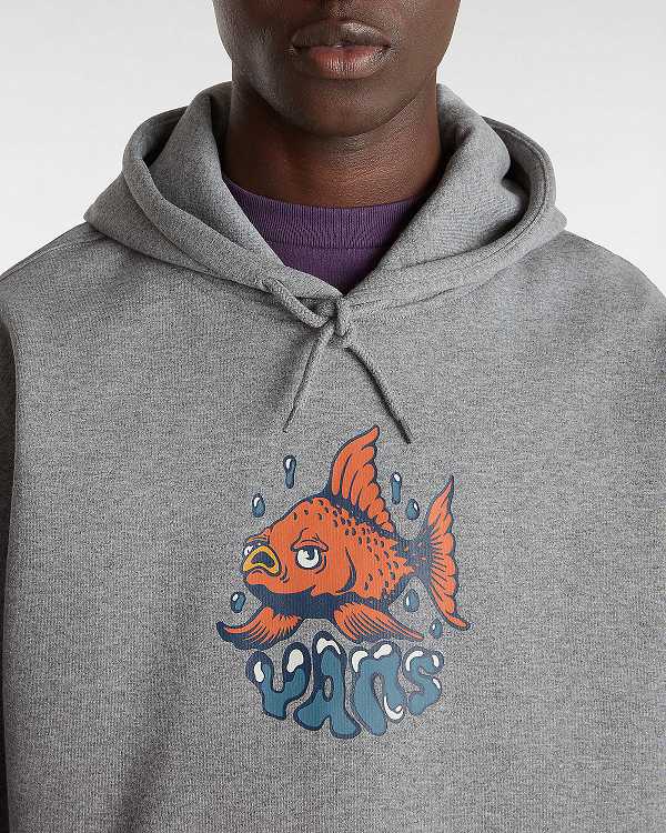 Grey Men Vans Fish loose Hoodie Australia | VN9108476