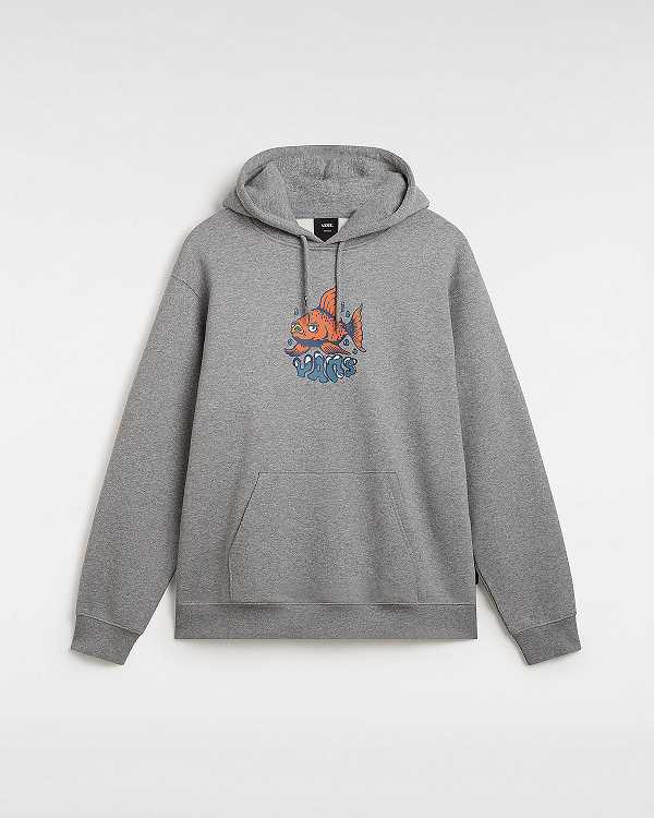 Grey Men Vans Fish loose Hoodie Australia | VN9108476