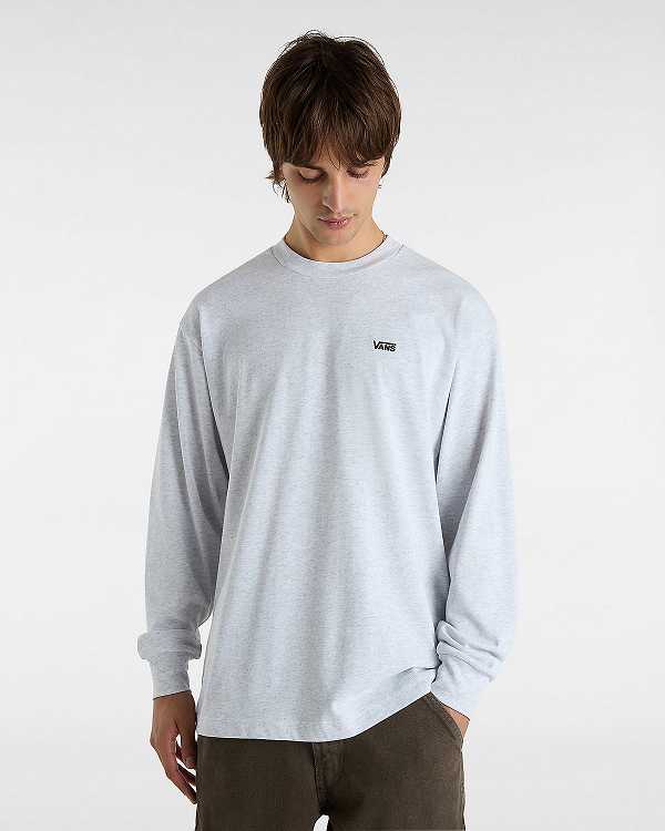 Grey Men Vans Left Chest Embroidered Logo T Shirts Australia | VN4527083