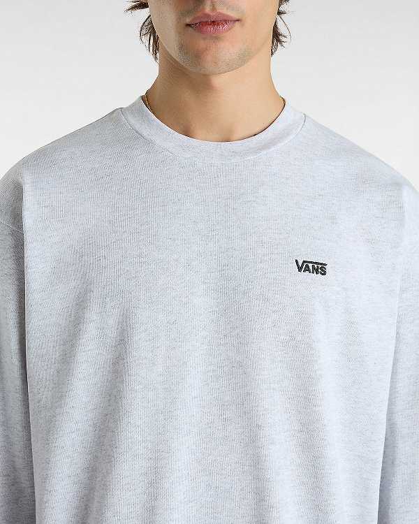 Grey Men Vans Left Chest Embroidered Logo T Shirts Australia | VN4527083