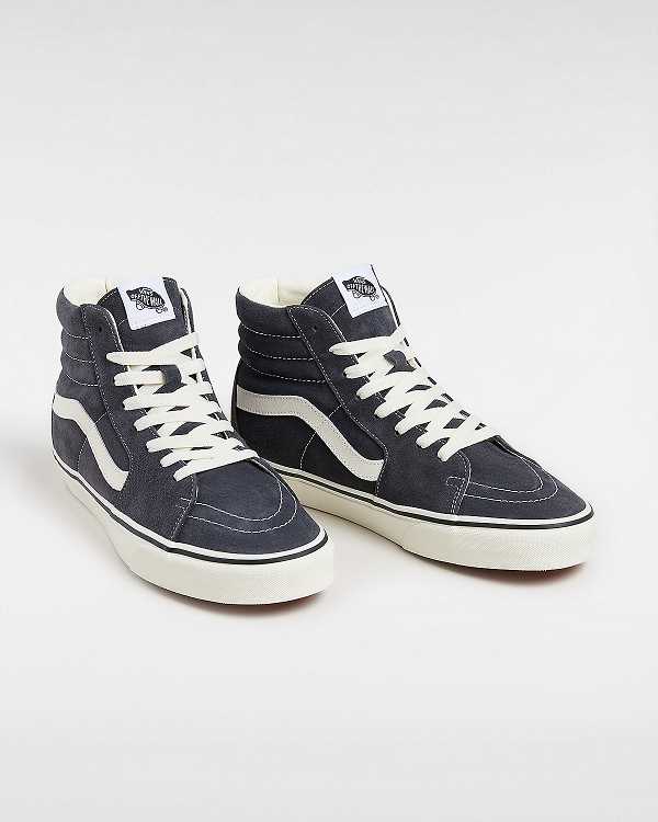 Grey Men Vans Sk8-Hi Pig Suede Skate Shoes Australia | VN8965342