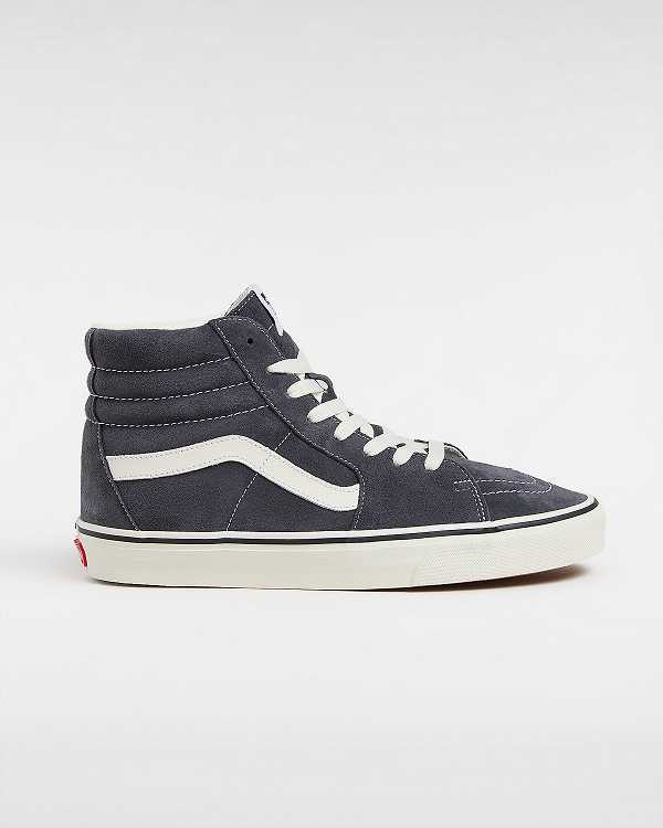 Grey Men Vans Sk8-Hi Pig Suede Skate Shoes Australia | VN8965342