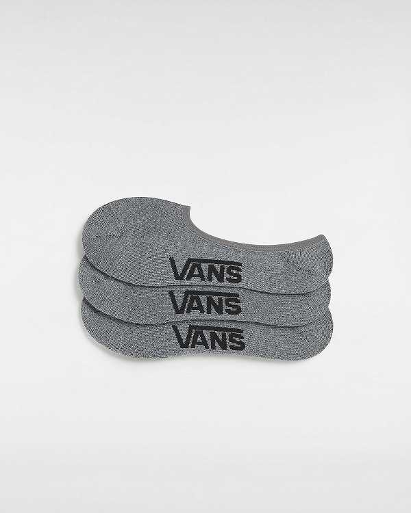 Grey Unisex Vans Classic No Show (3 pairs) Socks Australia | VN3914065