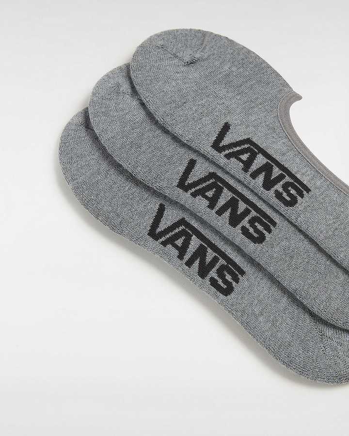 Grey Unisex Vans Classic No Show (3 pairs) Socks Australia | VN3914065