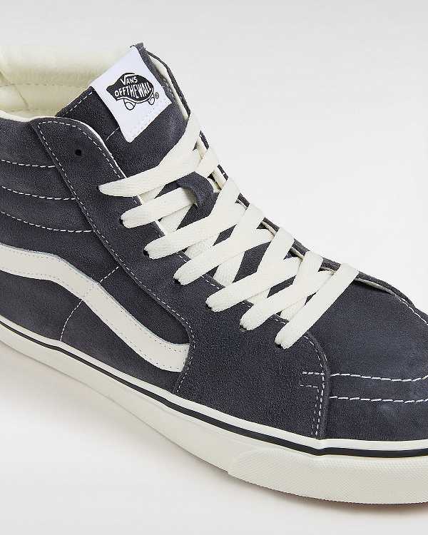 Grey Women Vans Sk8-Hi Pig Suede Skate Shoes Australia | VN6425793