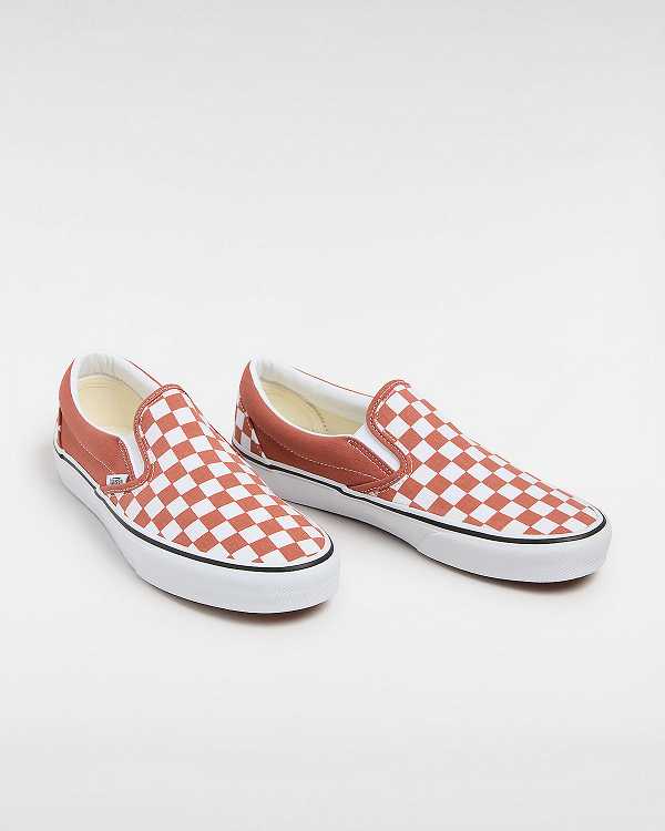 Orange Men Vans Classic Checkerboard Slip On Shoes Australia | VN7401823