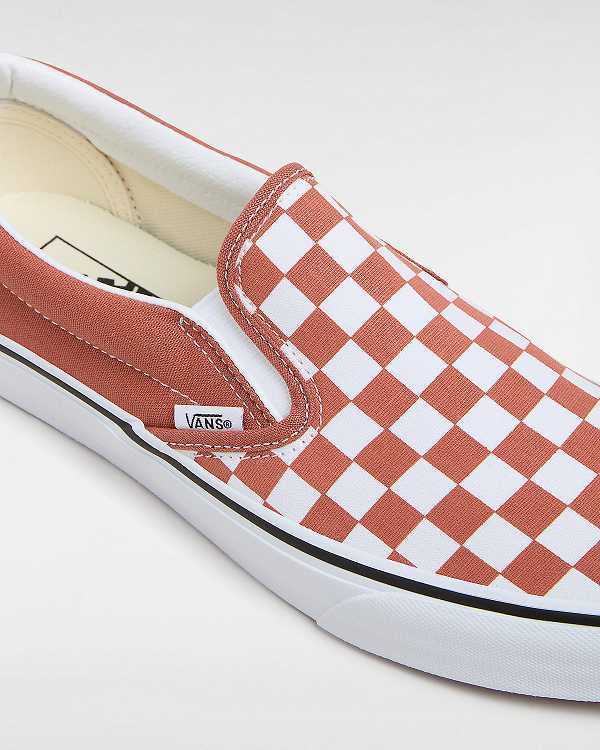 Orange Men Vans Classic Checkerboard Slip On Shoes Australia | VN7401823