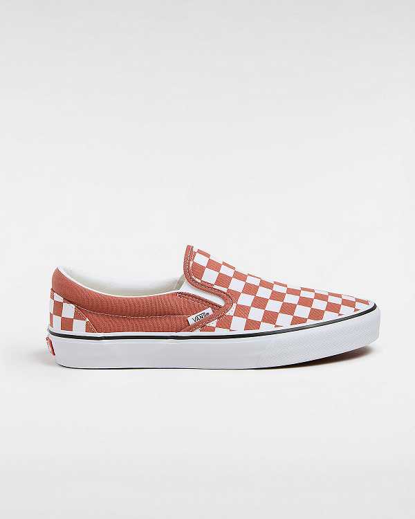 Orange Men Vans Classic Checkerboard Slip On Shoes Australia | VN7401823