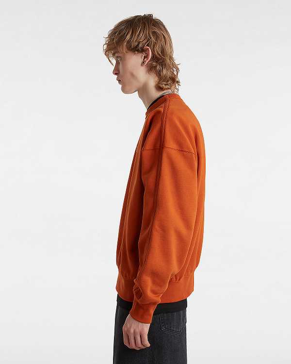 Orange Men Vans Premium Logo Crew Sweatshirt Australia | VN5971283