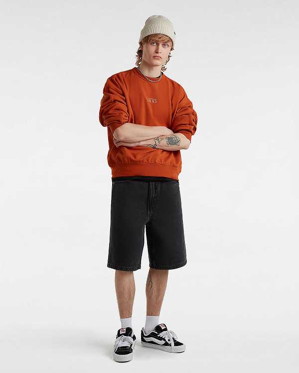 Orange Men Vans Premium Logo Crew Sweatshirt Australia | VN5971283