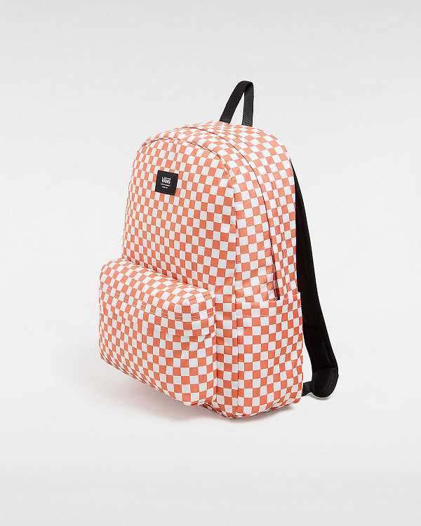 Orange Unisex Vans Old Skool Check Backpacks Australia | VN3648257