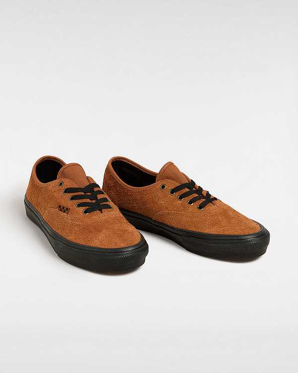 Orange Women Vans Authentic Hairy Suede Skate Shoes Australia | VN2654397