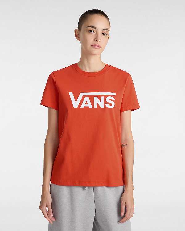 Orange Women Vans Flying V Crew T Shirts Australia | VN4036192