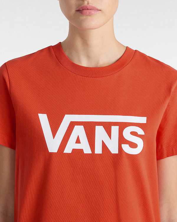 Orange Women Vans Flying V Crew T Shirts Australia | VN4036192