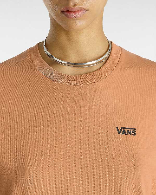 Orange Women Vans Left Chest Logo T Shirts Australia | VN1263987