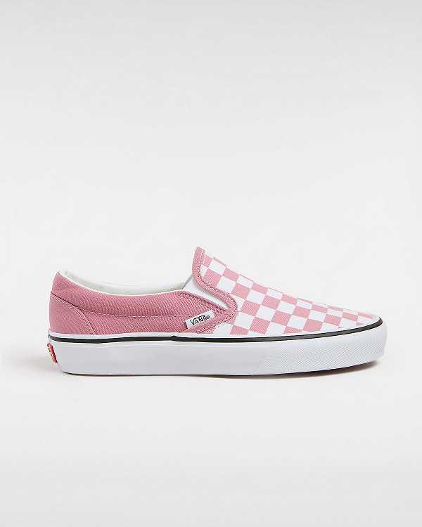 Pink Men Vans Classic Checkerboard Slip On Shoes Australia | VN5369104