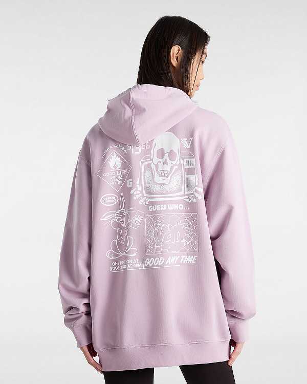 Purple Men Vans Crazy Eddy 66 Loose Hoodie Australia | VN3769045