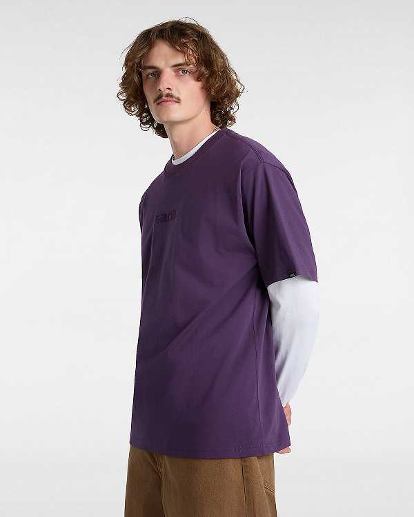 Purple Men Vans Essential Loose T Shirts Australia | VN0492157