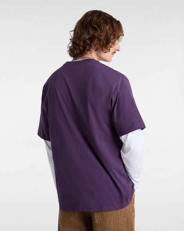 Purple Men Vans Essential Loose T Shirts Australia | VN0492157