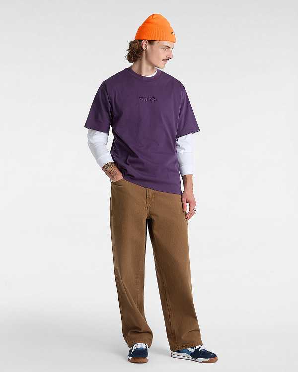 Purple Men Vans Essential Loose T Shirts Australia | VN0492157