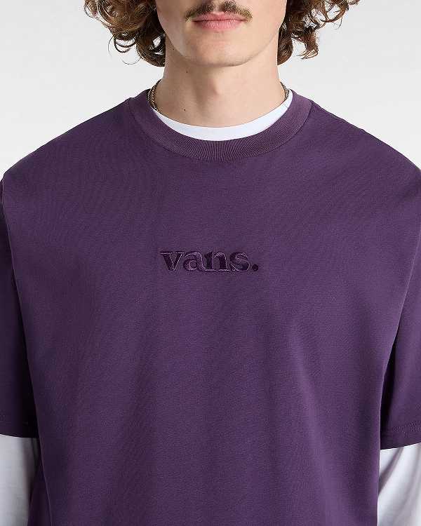 Purple Men Vans Essential Loose T Shirts Australia | VN0492157