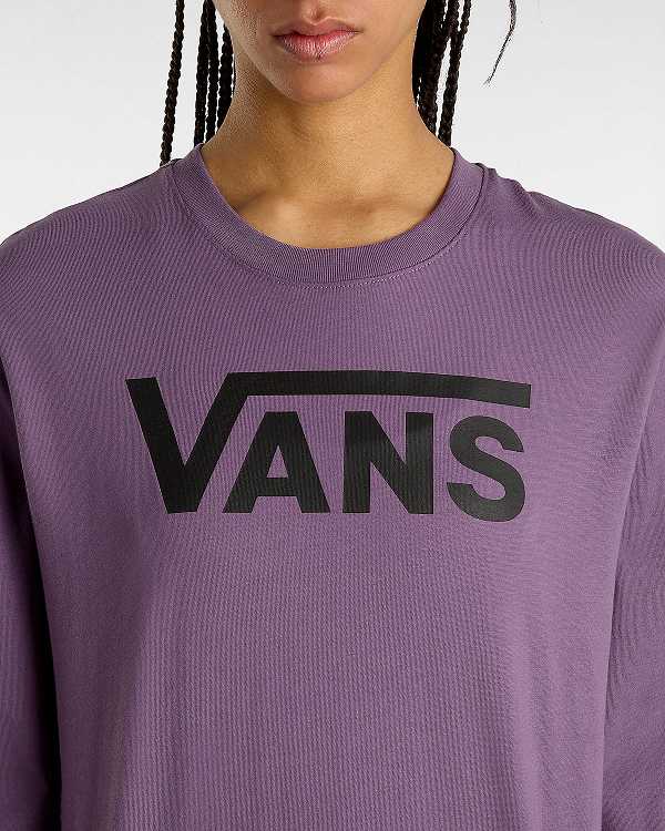 Purple Women Vans Flying V Classic Long Sleeve T Shirts Australia | VN8731940