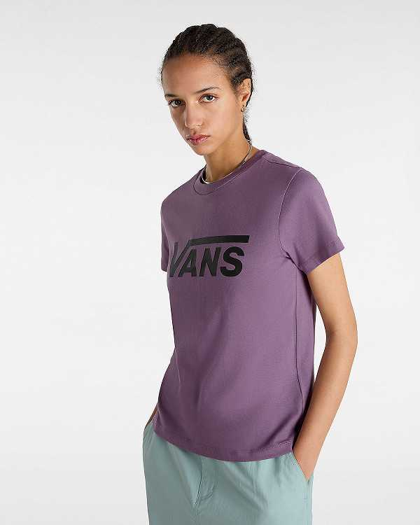 Purple Women Vans Flying V Crew T Shirts Australia | VN1508396