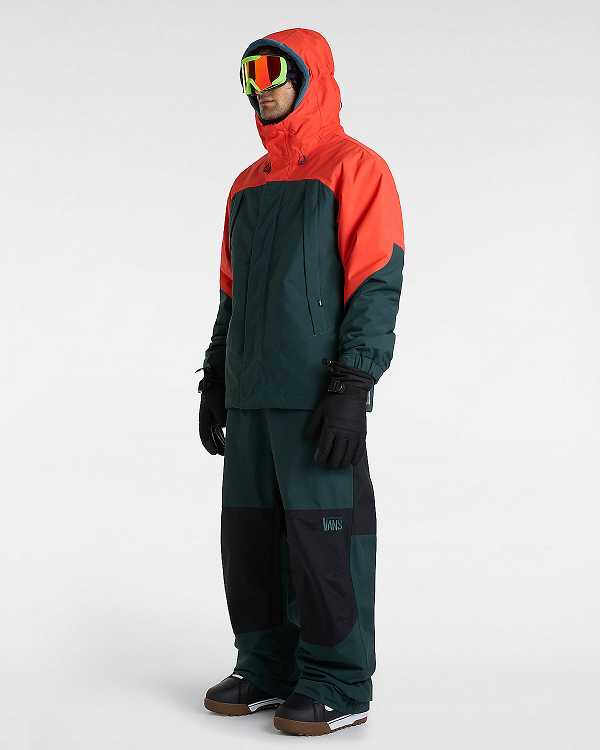 Red / Green Men Vans MTE Hellbound Snowboard Jacket Australia | VN6419027