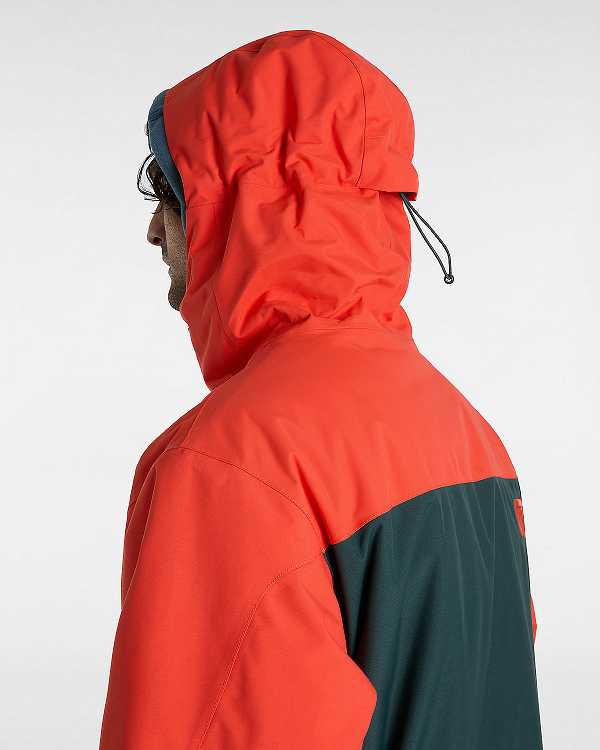 Red / Green Men Vans MTE Hellbound Snowboard Jacket Australia | VN6419027